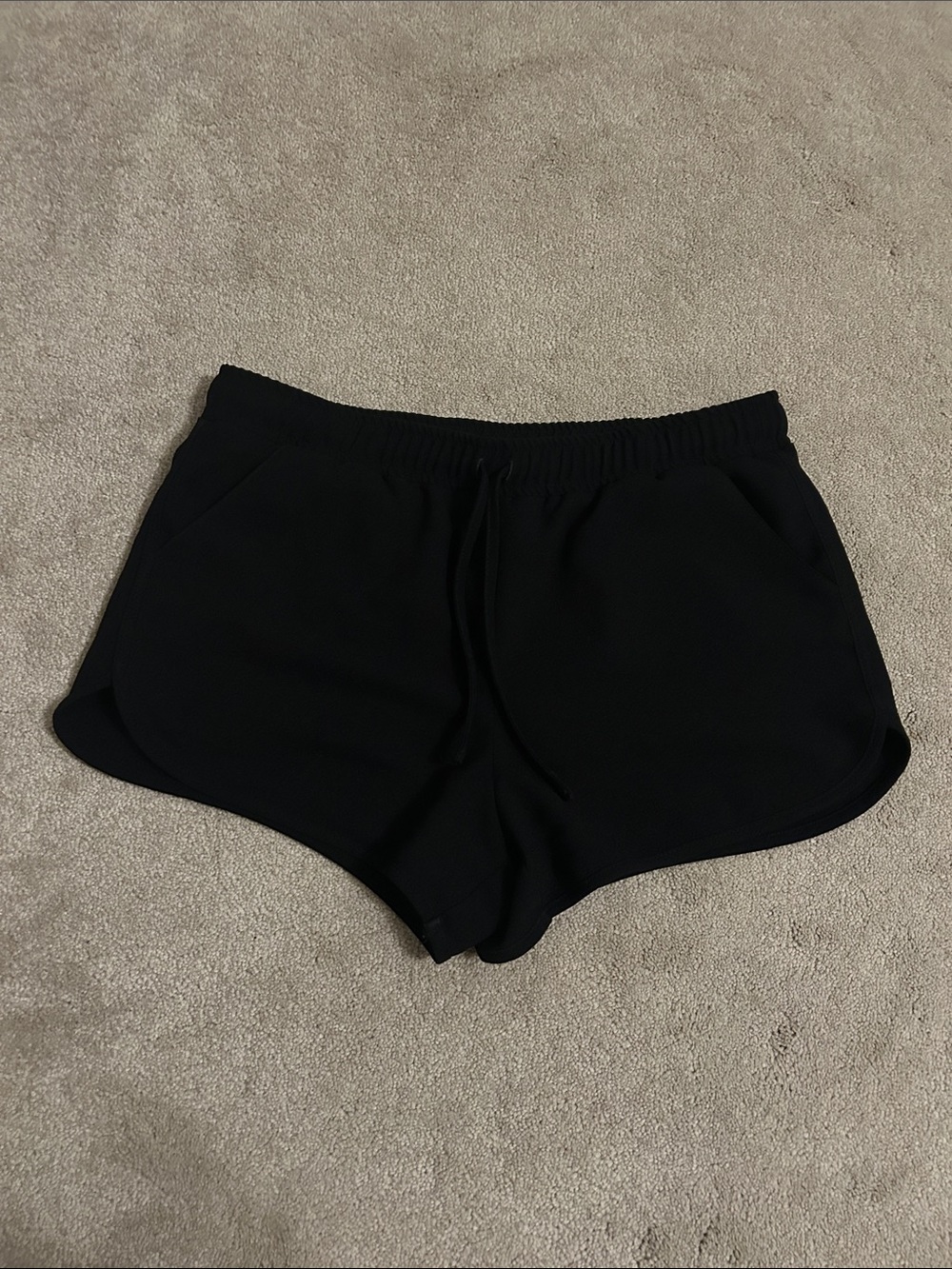 Topshop Black Elastic Waist Athletic Shorts